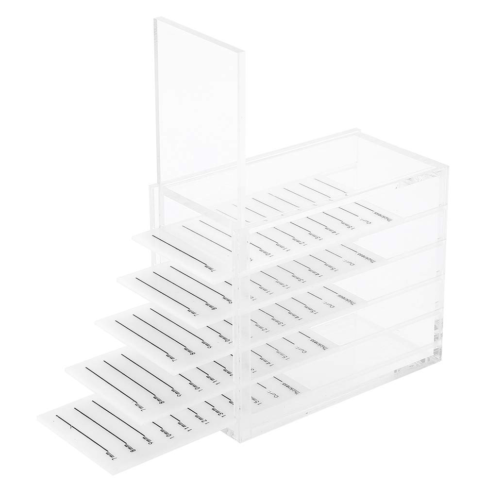 5-Layer Acrylic Eyelash Storage Box - Clear False Eyelash Organizer & Makeup Case Holder for Salon, Travel & Home Beauty Organization
