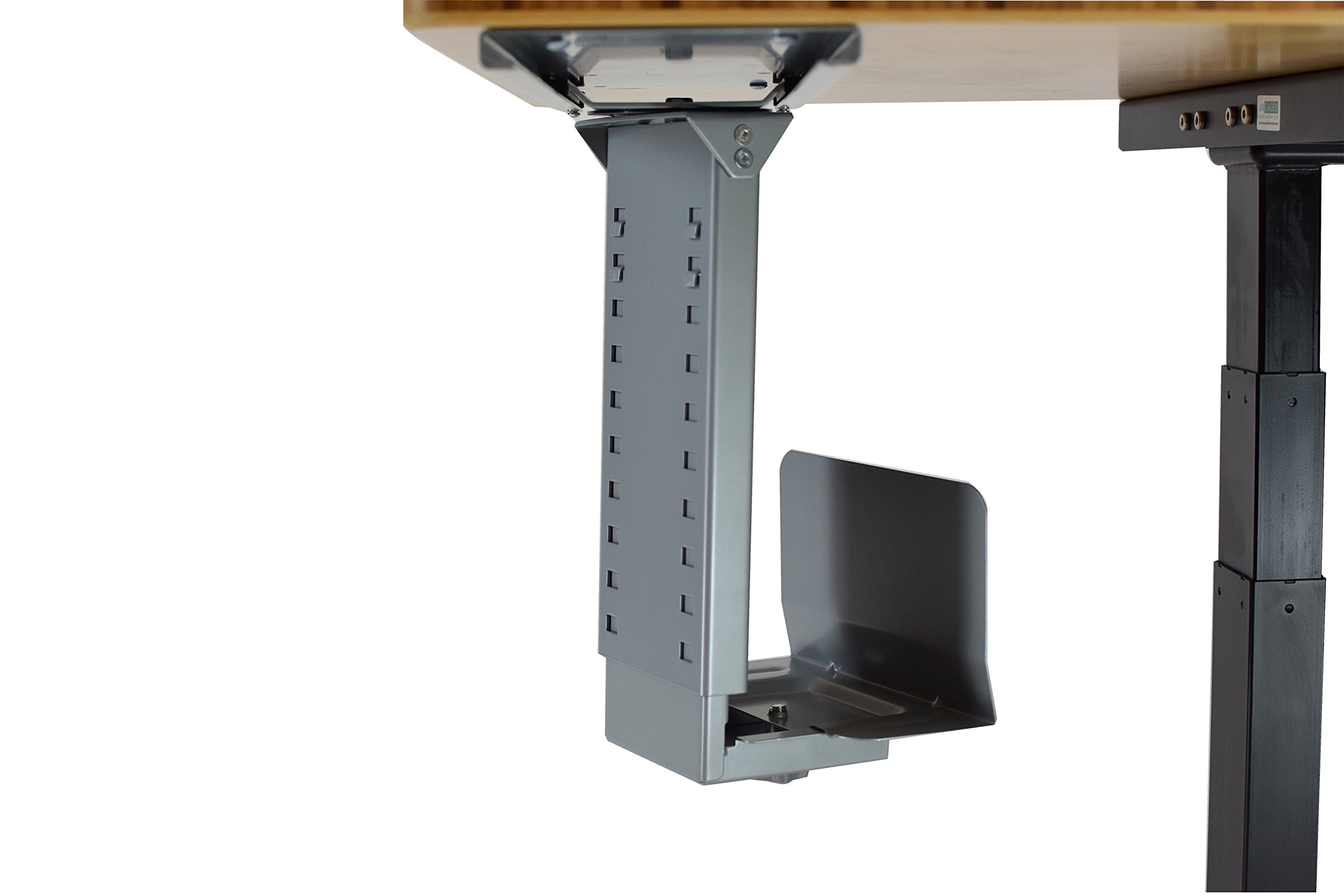 Adjustable Under Desk CPU Mount - 360° Swivel Steel PC Tower Holder for Computer, Workstation & Gaming Setup | Space-Saving Under Desk Storage Solution for Home & Office Use