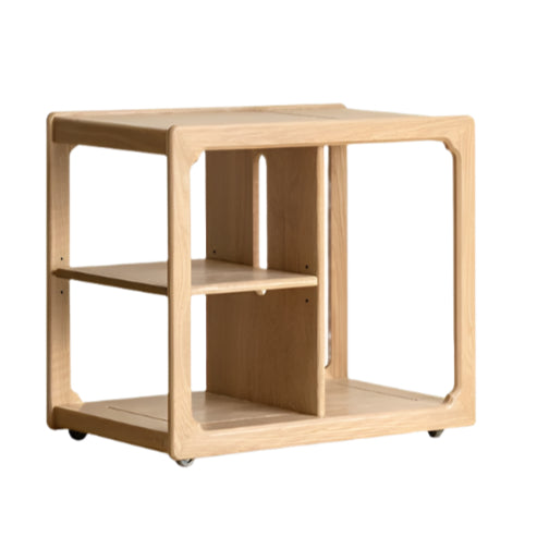 Premium Oak Solid Wood Folding Tea Table with Built-in Kettle - Perfect for Living Room, Garden, and Outdoor Tea Ceremonies