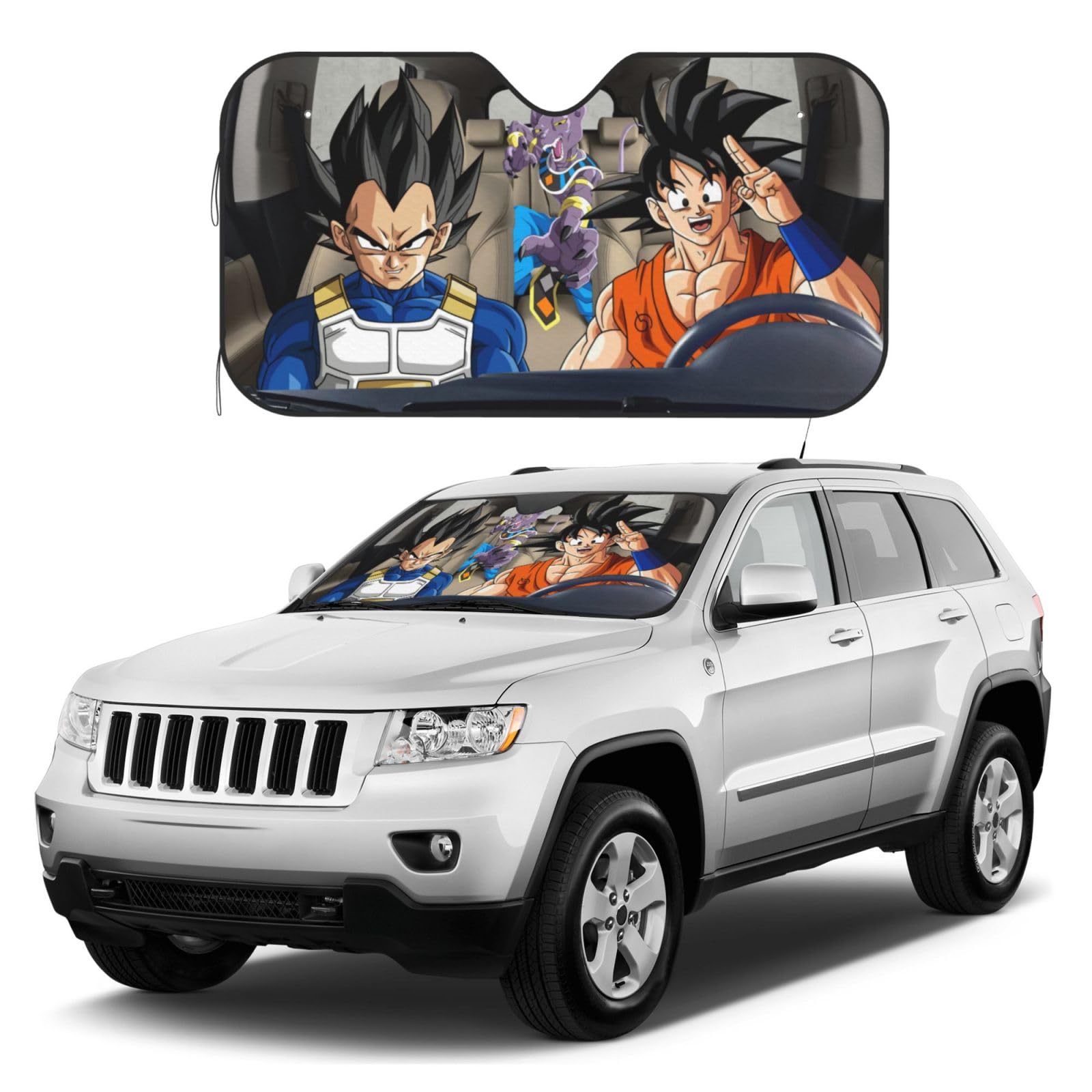 Anime SUV Windshield Sun Shade - Foldable UV Protector for Cars (51.2x27.5in) - Keep Vehicle Cool