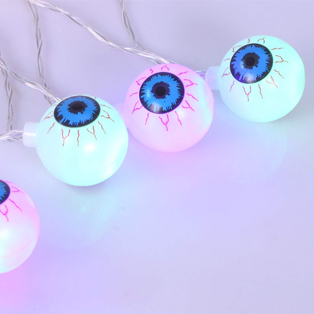 Dumanfs Solar Powered Halloween Eyeball String Lights - 20 LED Spooky Outdoor Decor for Yard, Garden & Party (Waterproof & Energy Efficient) | Perfect for Halloween Night, Haunted House & Themed Events