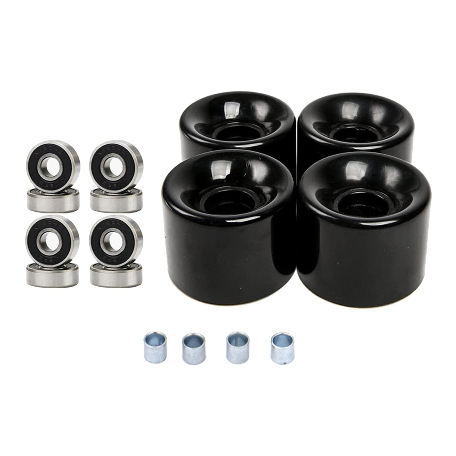 Milageto 4 Pack 60mm X 45mm 78A Skateboard Wheels with Bearings - High Performance Longboard Replacement Wheels for Street, Park & Cruiser Skating - Perfect for Smooth Rides on Pavement, Skate Parks & Urban Commuting