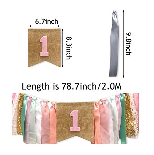Pink Princess Style Tutu High Chair Banner - 1st Birthday Party Decorations for Girls, Baby Shower Supplies | Perfect for Birthday Photoshoots, Nursery Decor & Princess-Themed Celebrations