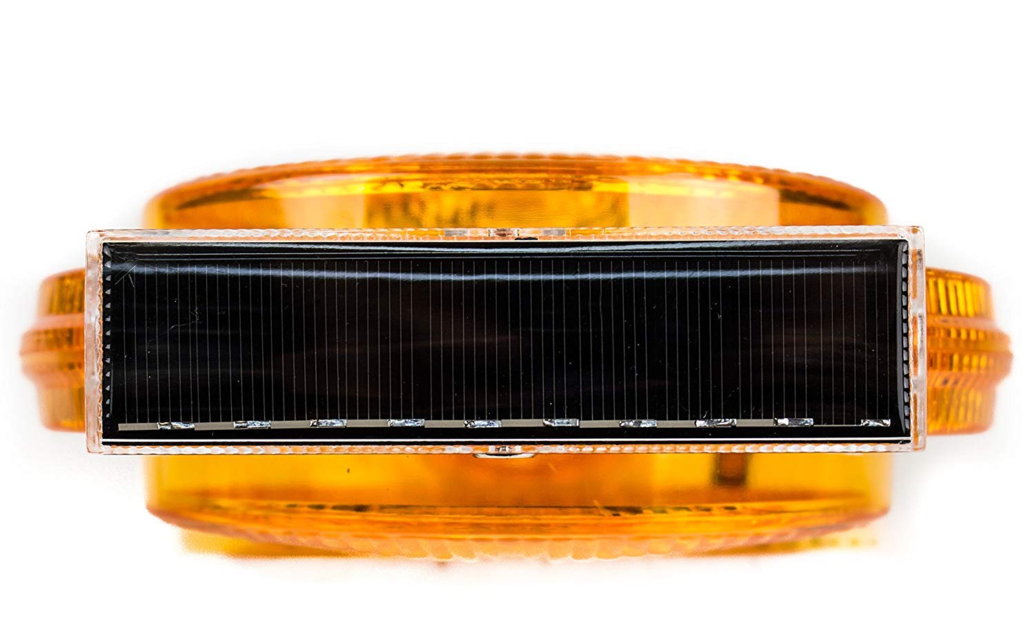 (4-Pack) RK Safety BLIGHT-ST Solar Rechargeable Amber LED Barricade Warning Lights - 2-Sided Flashing Traffic Signals with 3-Way Operation Switch | Includes Switch Pin & Bolt | Perfect for Construction Zones, Road Work & Emergency Vehicle Safety