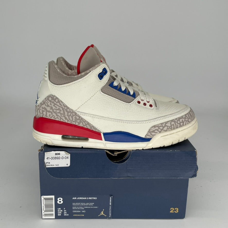 Original: AIR JORDAN 3 INTERNATIONAL FLIGHT SIZE 8 136064 140   Optimized: Air Jordan 3 Retro International Flight Men's Basketball Shoes Size 8 - Style Code 136064-140 - Perfect for Streetwear & Sneaker Collectors