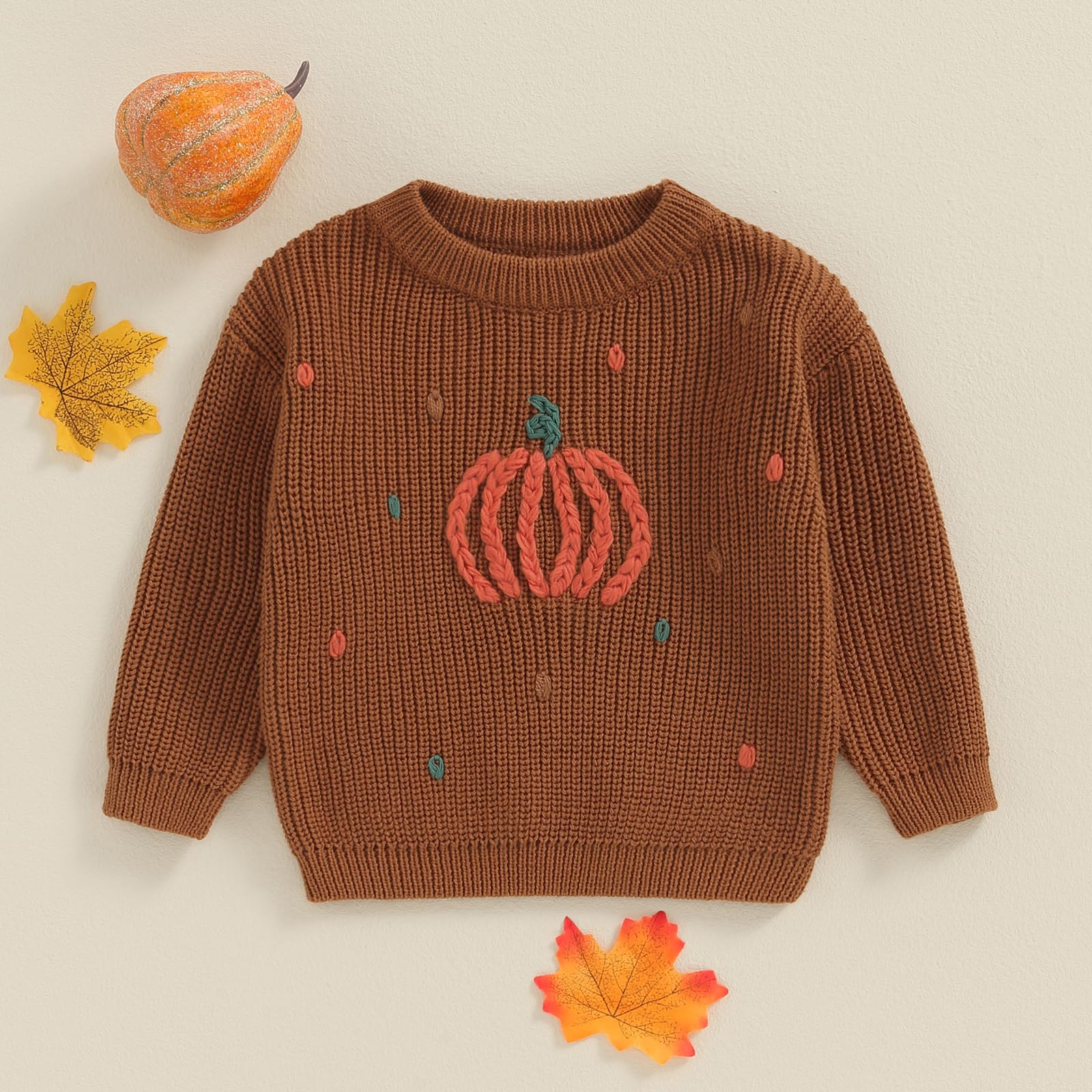 Adorable Baby Pumpkin Outfit - Cute Long Sleeve Knit Sweater for Newborn & Toddler Boys & Girls | Perfect Halloween Costume & Fall Photoshoot Outfit