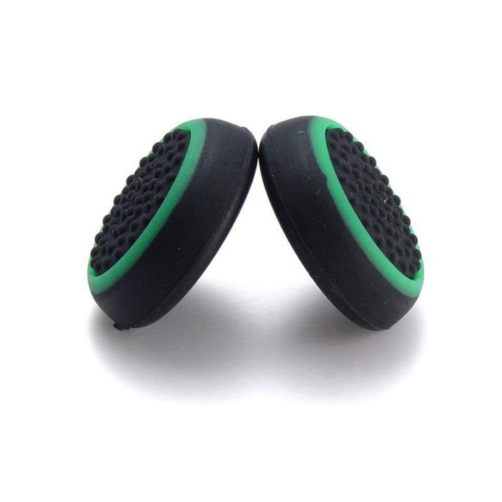 Silicone Thumb Stick Joystick Cap Analog Grip Cover for Nintendo Switch Joy-Con Controller - Black & Green | Enhanced Gaming Comfort & Precision for Switch NS Joy-Con Controllers
