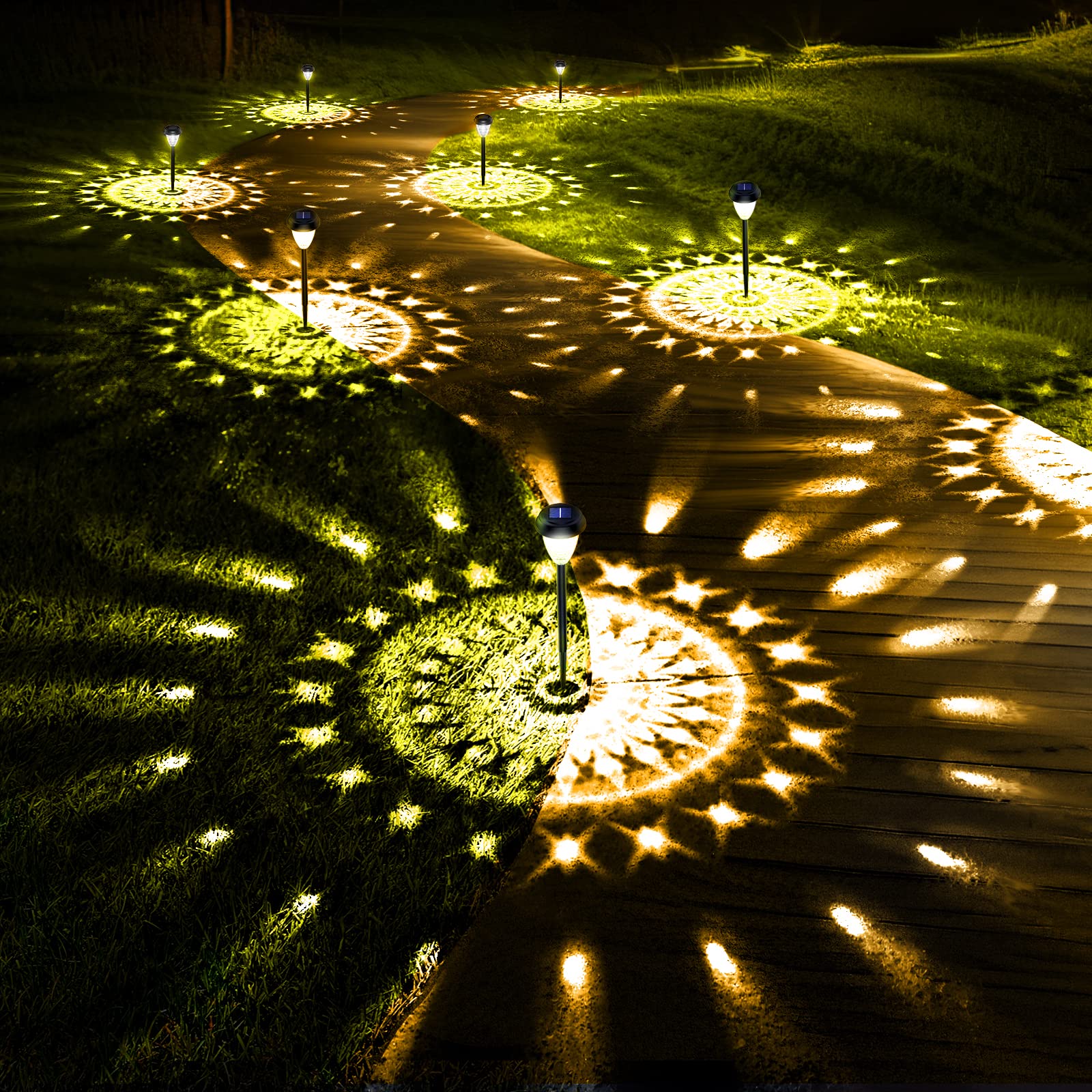 Ultra Bright Solar Outdoor Lights 10 Pack - 100% Faster Charging Solar Pathway Lights, 12H Auto On/Off, Waterproof Solar Garden Lights for Walkway, Yard, Lawn (Warm White) - Perfect for Landscape Lighting, Driveway Borders & Backyard Decor