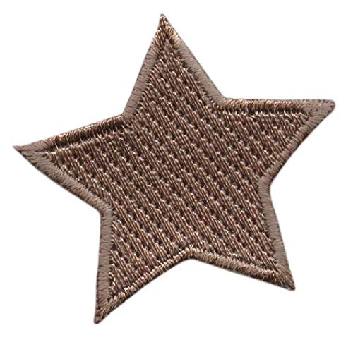 Light Brown Star Embroidered Iron-On Patch for Jackets, Hats & Backpacks - DIY Clothing Repair & Customization