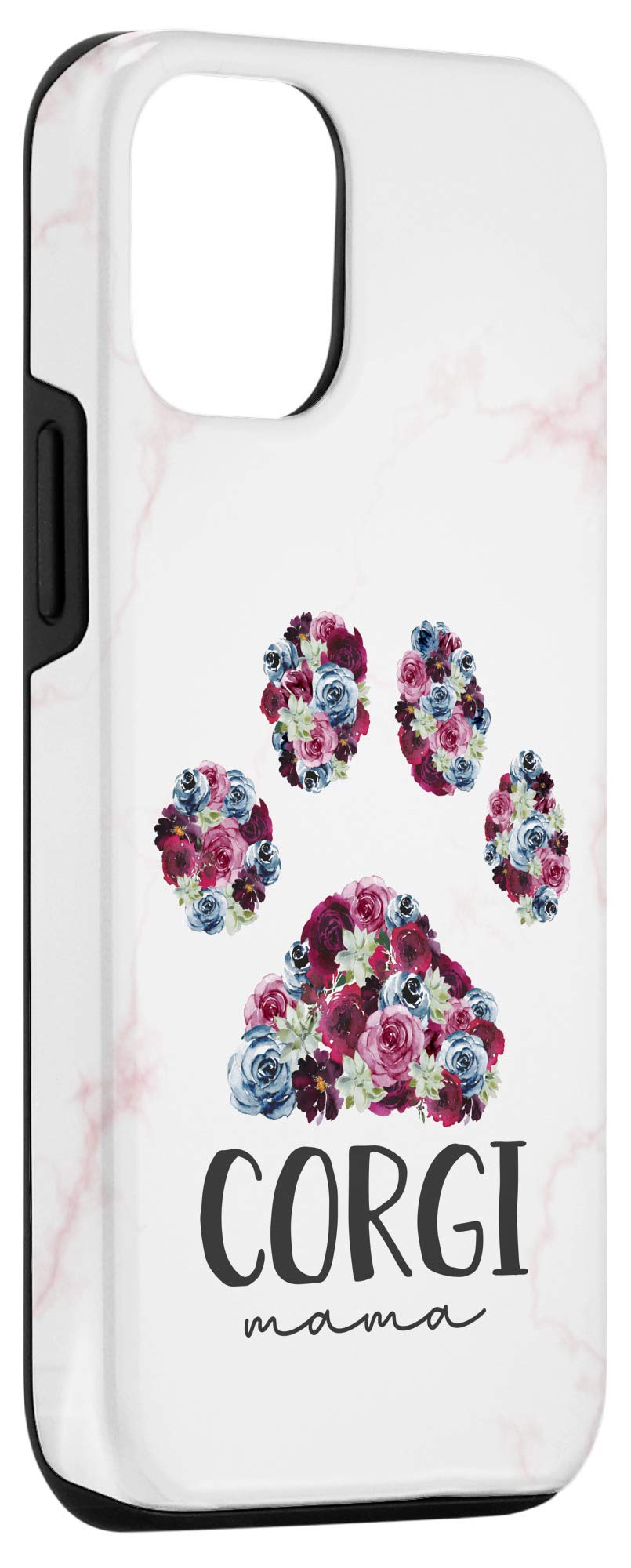 iPhone 12/12 Pro Floral Corgi Dog Paw Case - Cute Pembroke Welsh Corgi Mom Phone Cover | Perfect for Dog Lovers & Corgi Owners