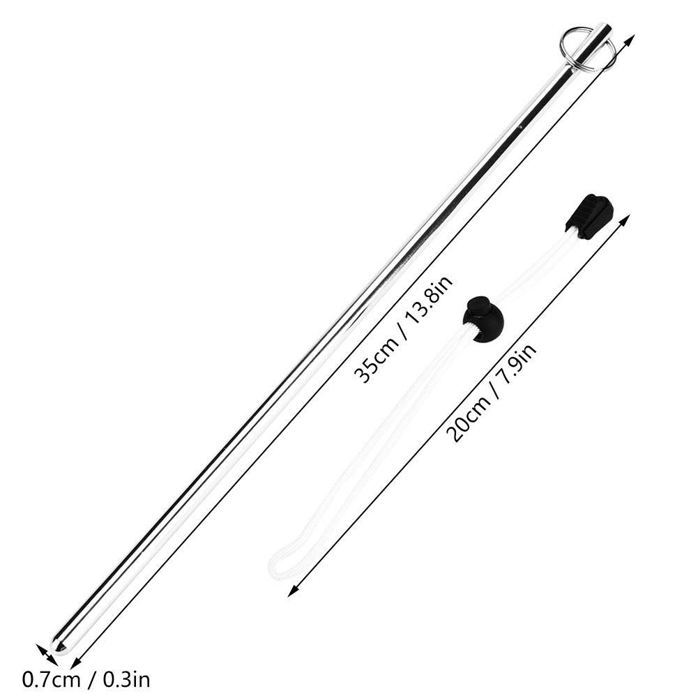 **Keenso Aluminum Alloy Diving Noise Maker Stick with Parachute Lanyard – Underwater Safety Tool for Scuba Diving, Snorkeling & Rescue Signaling (Silver with White Bracelet)**