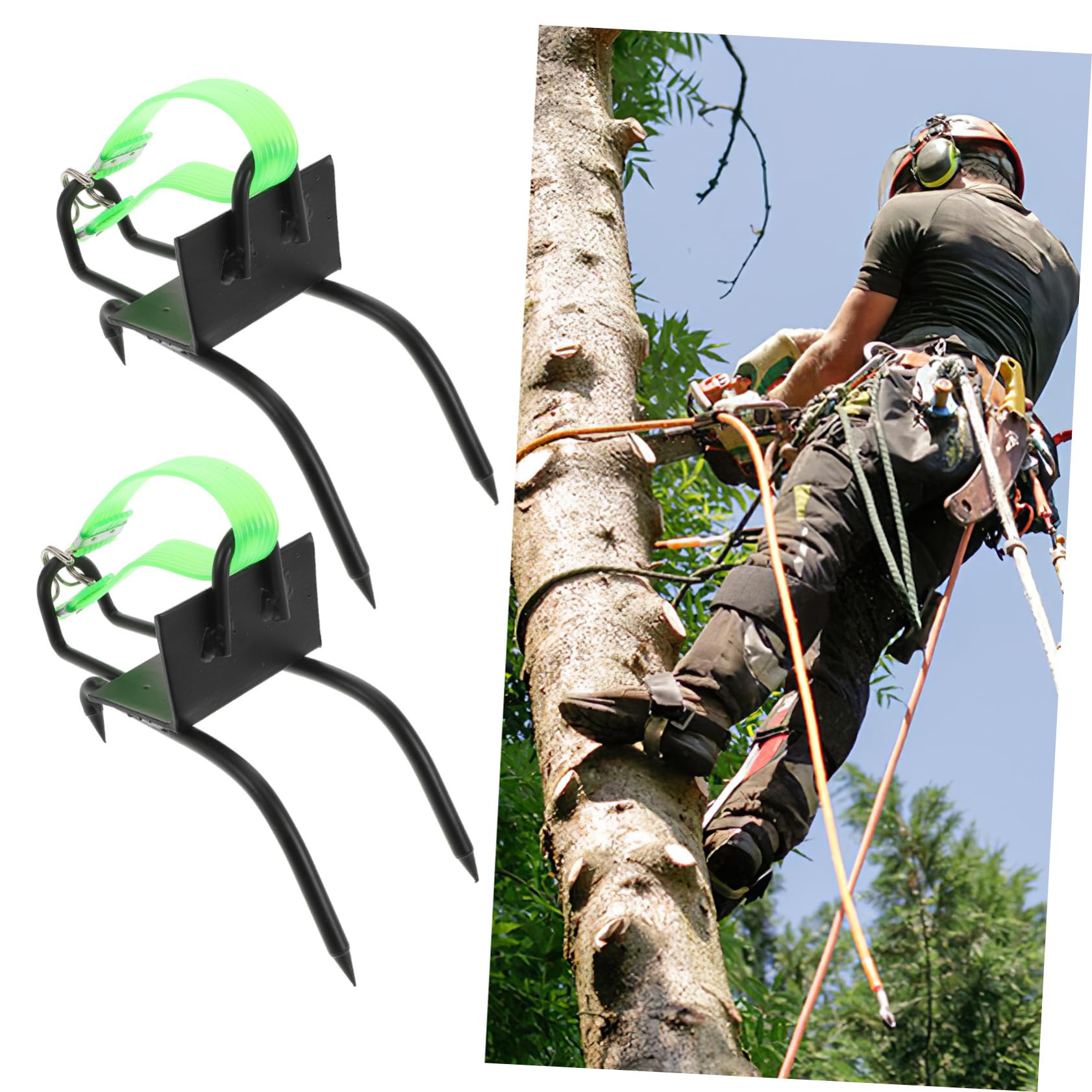 SUPVOX Professional Tree Climbing Spikes for Arborists & Electricians - Heavy Duty Steel Climbing Gear with Comfortable Straps - Perfect for Tree Trimming, Utility Work & Outdoor Climbing