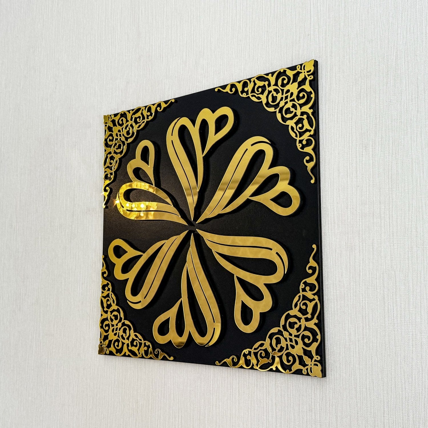 Allah (SWT) Islamic Wall Art - Handcrafted Wooden Acrylic Home Decor for Muslim Prayer Room, Mosque & Living Room - Spiritual Arabic Calligraphy Wall Hanging