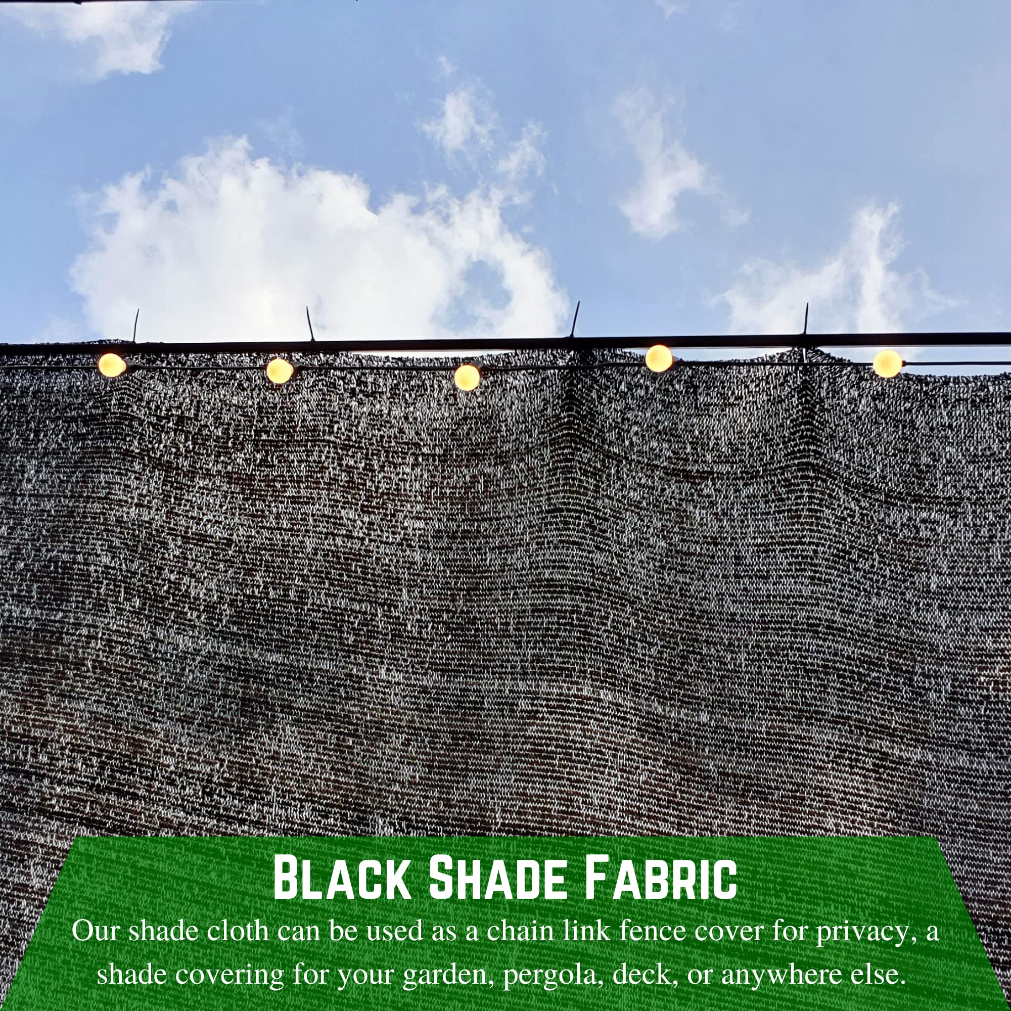 60% Black Shade Cloth 12' x 30' - UV Resistant Mesh Fabric for Garden Privacy Fence, Plant Shade Cover, Wind Screen & Outdoor Shade Solutions - Perfect for Patio, Greenhouse & Backyard Privacy