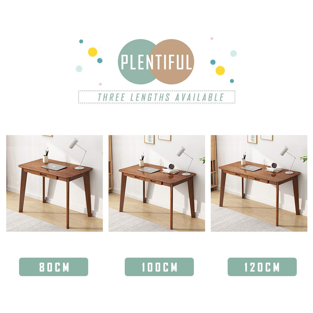 IOTXY Solid Wood Writing Desk with Drawer - Home Office Desk, Laptop Computer Workstation, Study Table for Work from Home & Remote Learning