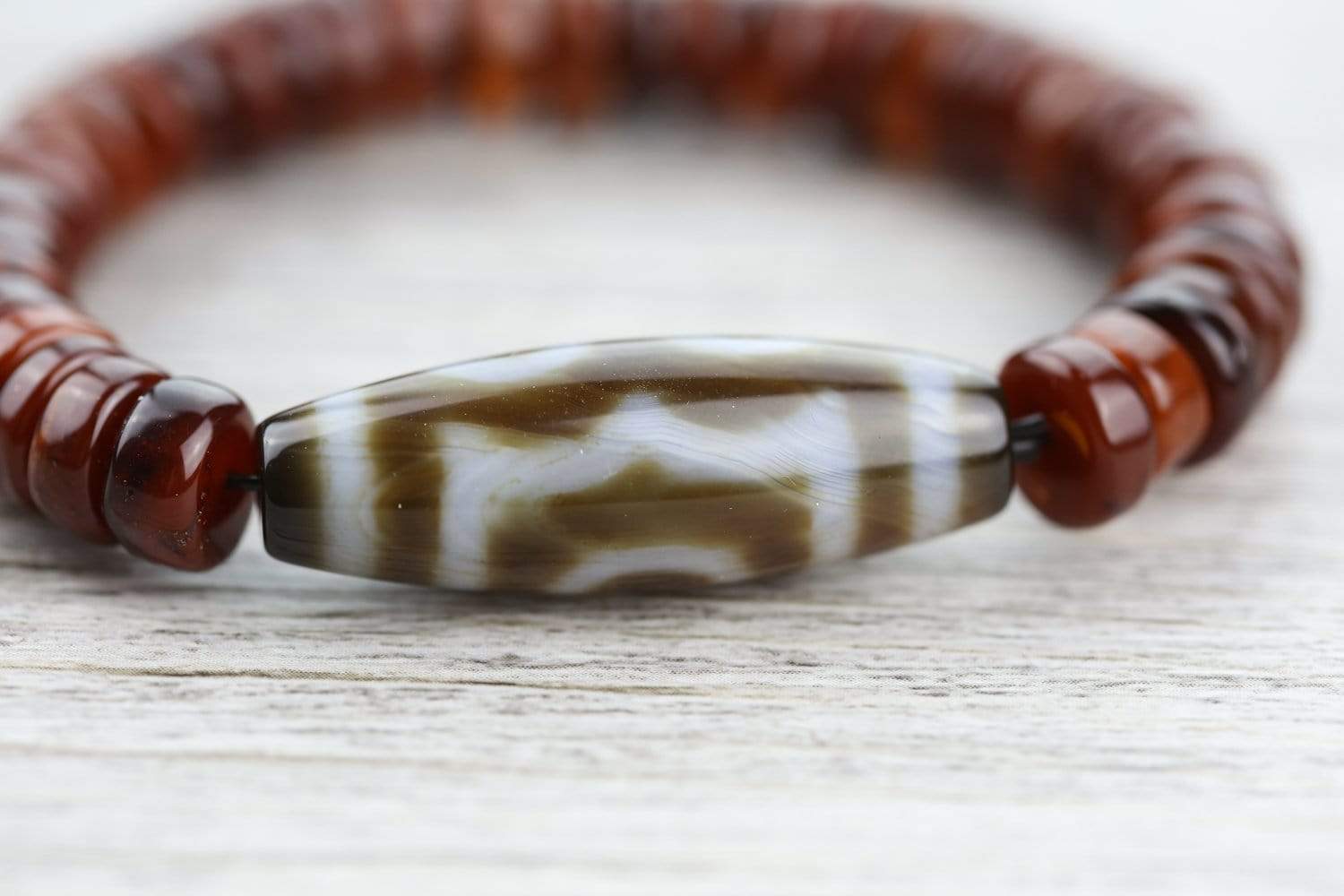 Genuine Baltic Amber Dzi Bead Bracelet for Women – Natural Cherry Color, Healing & Protection – Perfect for Meditation, Yoga & Spiritual Wellness