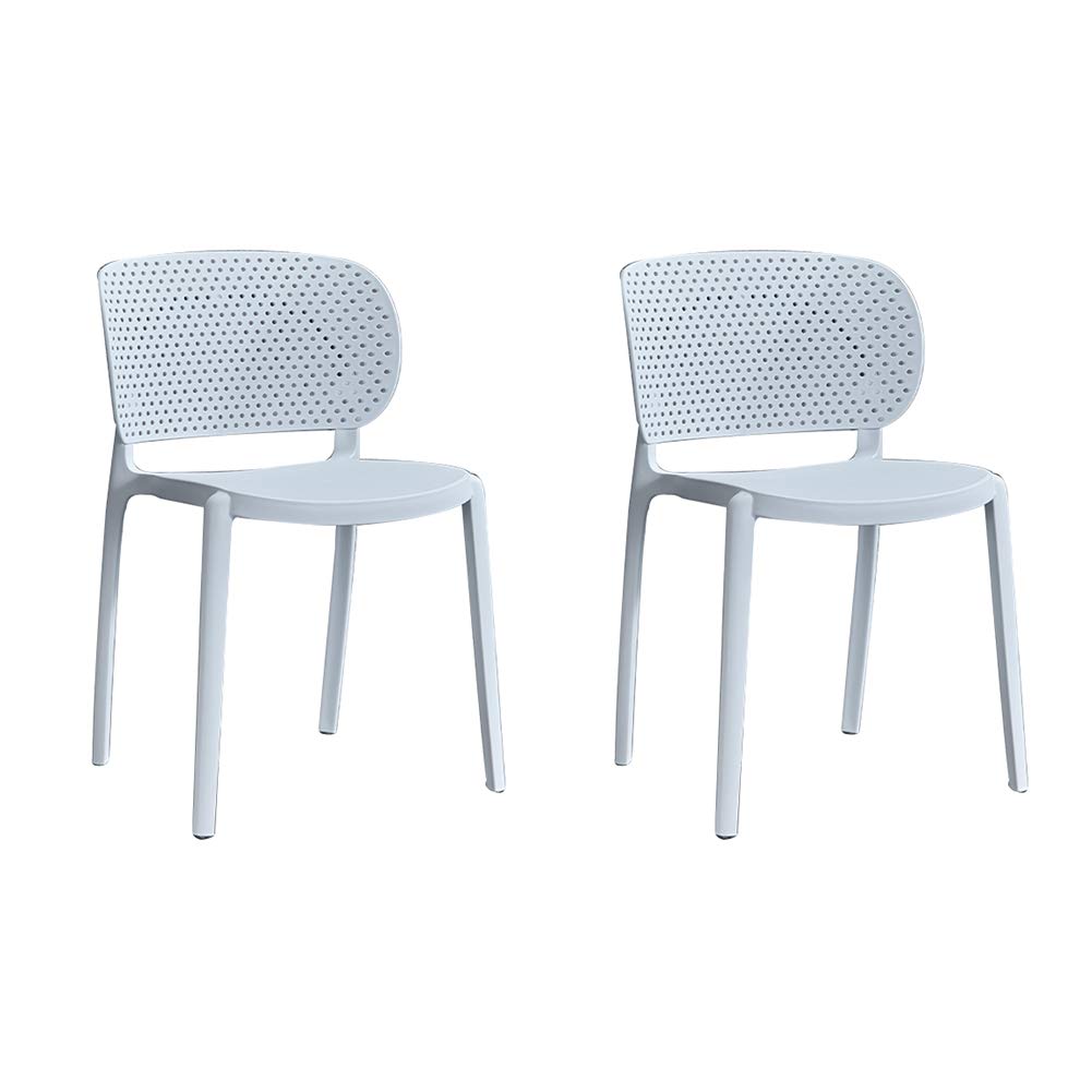 Set of 2 Stackable Plastic Dining Chairs with Backrest - 78cm Height - Perfect for Coffee Shops, Kitchen, Living Room, Office Reception & Conference Rooms - Modern Lounge Seating Solution