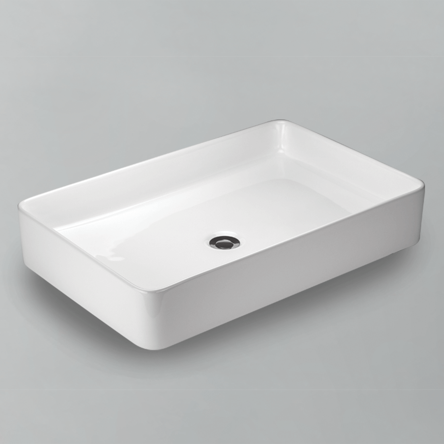 White Above Counter Vessel Sink 36645 WHT Acritec - Modern Bathroom Vanity Sink for Contemporary Home Decor