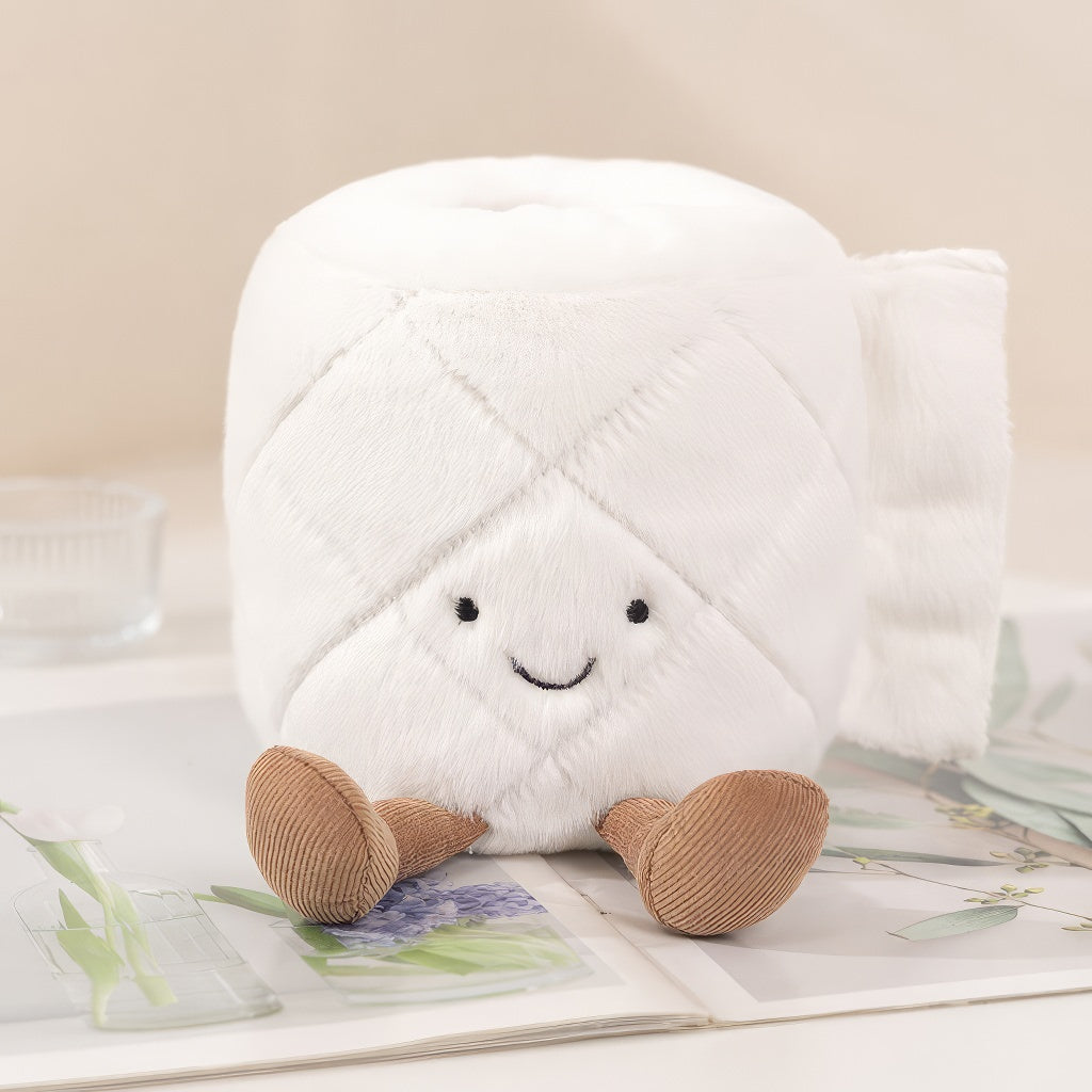 Adorable Plush Toilet Paper Toy - Soft & Huggable Bathroom Decor for Kids & Adults - Perfect for Home, Office, or Gag Gifts