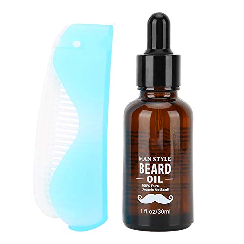 30ml Beard Growth Oil for Men - Styling, Moisturizing & Nourishing Moustache & Beard Conditioner with Comb - Perfect for Daily Grooming & Thicker Facial Hair Care