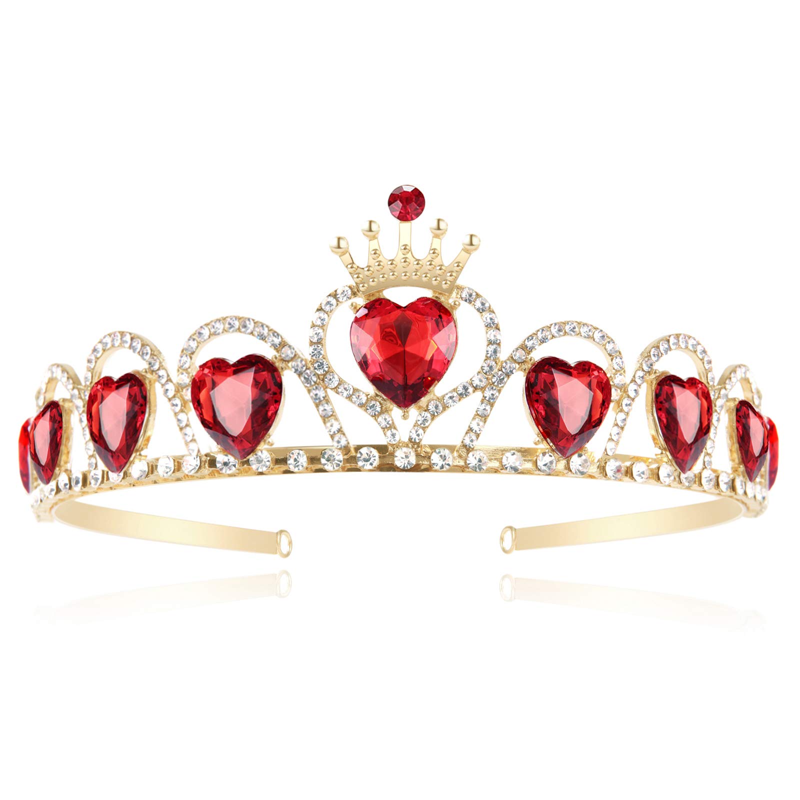 Descendants 4 Red Heart Crown - Queen of Hearts Costume Headdress for Girls & Teens | Halloween Party Accessories, Cosplay & Dress-Up