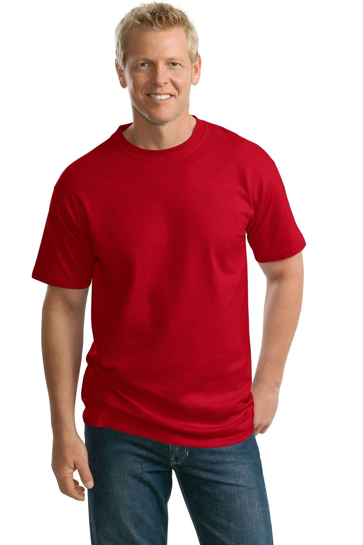 Port & Company Tall Essential T-Shirt for Men - Red 3XLT Big & Tall - Comfortable Cotton Crewneck Tee for Casual Wear, Work & Everyday Outfits