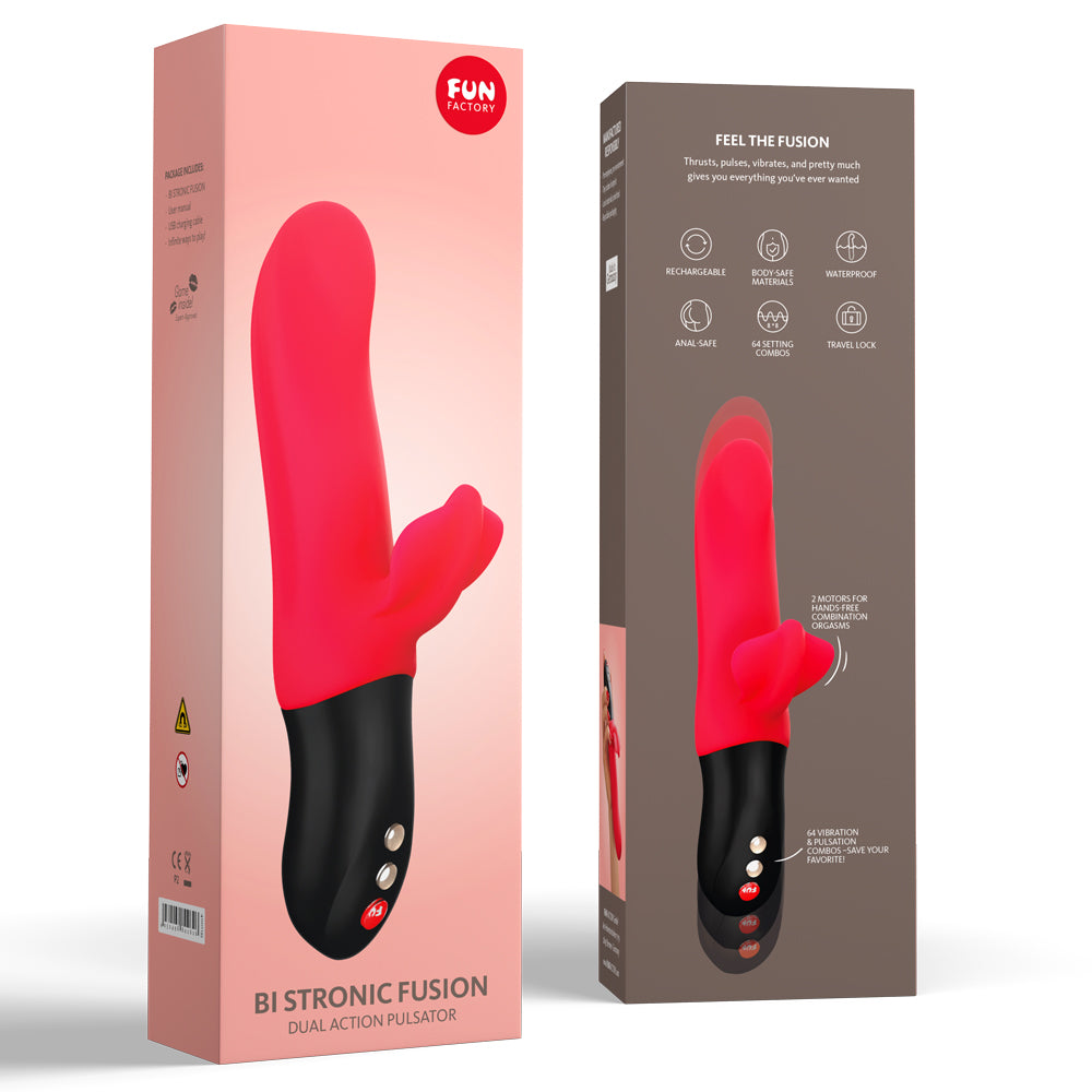 Fun Factory Bi Stronic Fusion Dual Pulsator - Powerful Rechargeable Vibrator for Couples & Solo Play - Perfect for Romantic Nights & Self-Care Moments