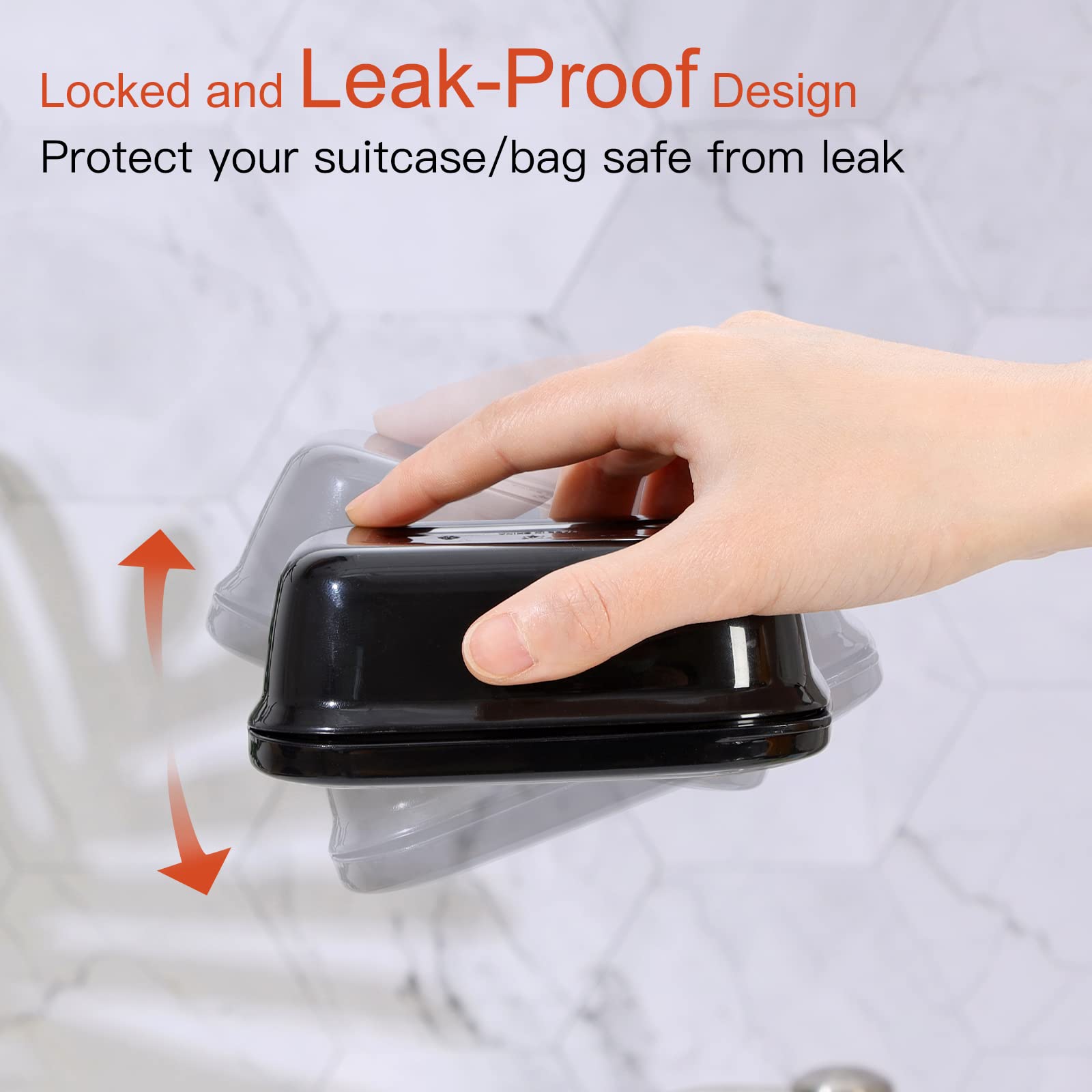 Quatish 2 Pack Travel Soap Container with Lid - Portable Leak-Proof Soap Holder Case for Camping, Gym, Travel & Bathroom Storage - Compact Bar Soap Box Organizer (Black) - Perfect for Outdoor Adventures & Daily Hygiene
