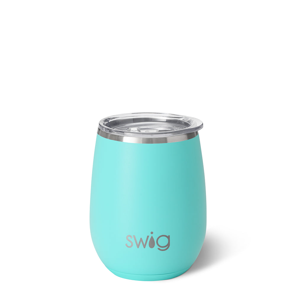 Stemless Wine Glass 14oz - Shatterproof BPA-Free Plastic Cup for Red & White Wine, Cocktails, Beer - Perfect for Poolside, Picnics, Outdoor Parties & Home Use