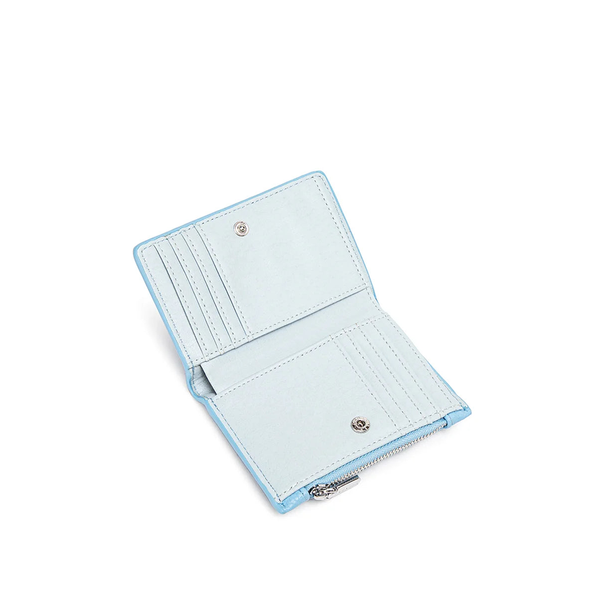 Aiko Light Blue Pebbled Leather Wallet for Women - Stylish & Compact Card Holder for Everyday Use, Travel, and Business