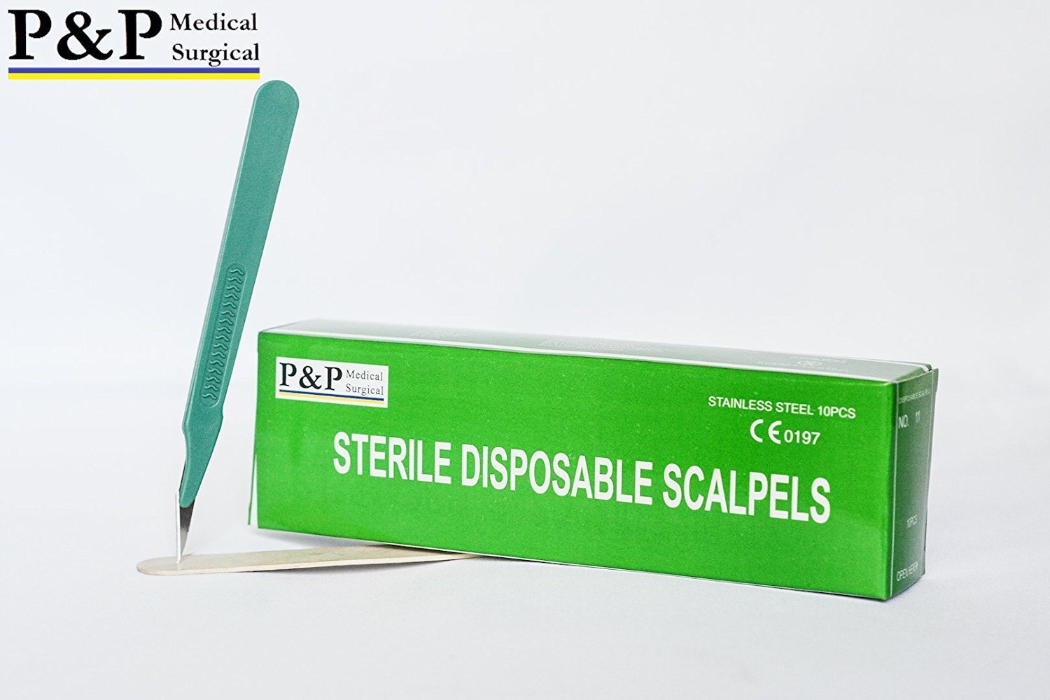 Sterile Disposable Scalpels - Surgical Blades Size 10,11,12,15,21,22 - Stainless Steel with Plastic Handle - Individually Foil Wrapped - Case of 500 (Size 15) - Perfect for Medical Procedures, Veterinary Use & First Aid Kits