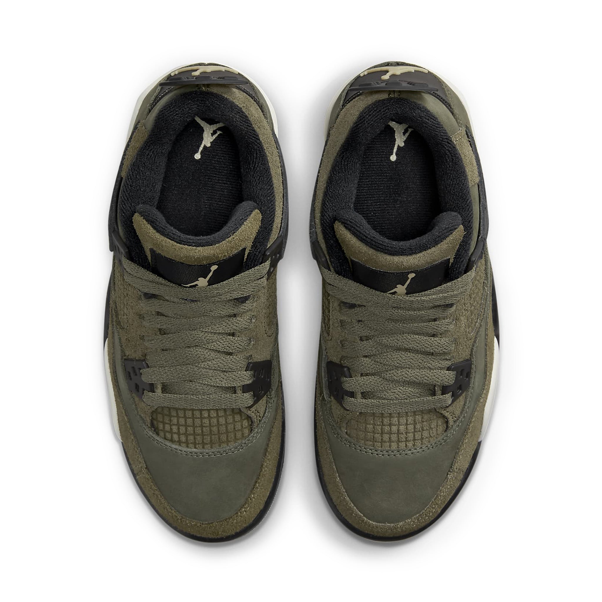 Air Jordan 4 Retro SE Craft Olive Sneakers for Girls - Premium Basketball Shoes for Sports & Casual Wear - Perfect for School, Gym, and Street Fashion