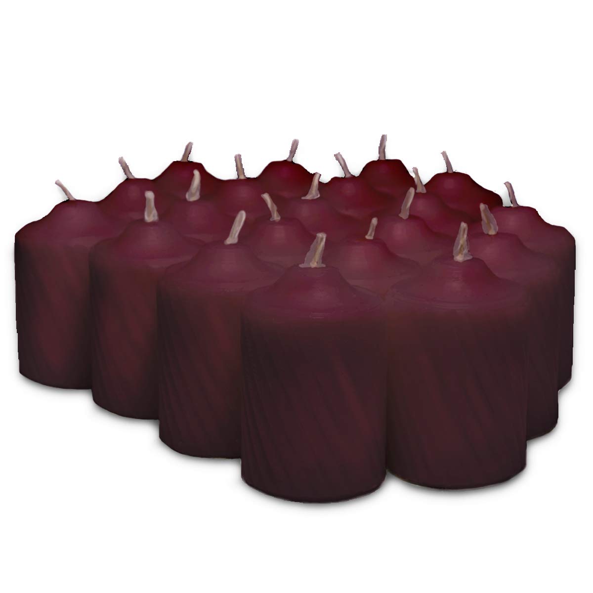 Burgundy Mulberry Scented Votive Candles - 20 Pack Long-Lasting 15 Hour Burn Time - Textured Finish for Home Decor, Wedding Centerpieces & Relaxation Aromatherapy