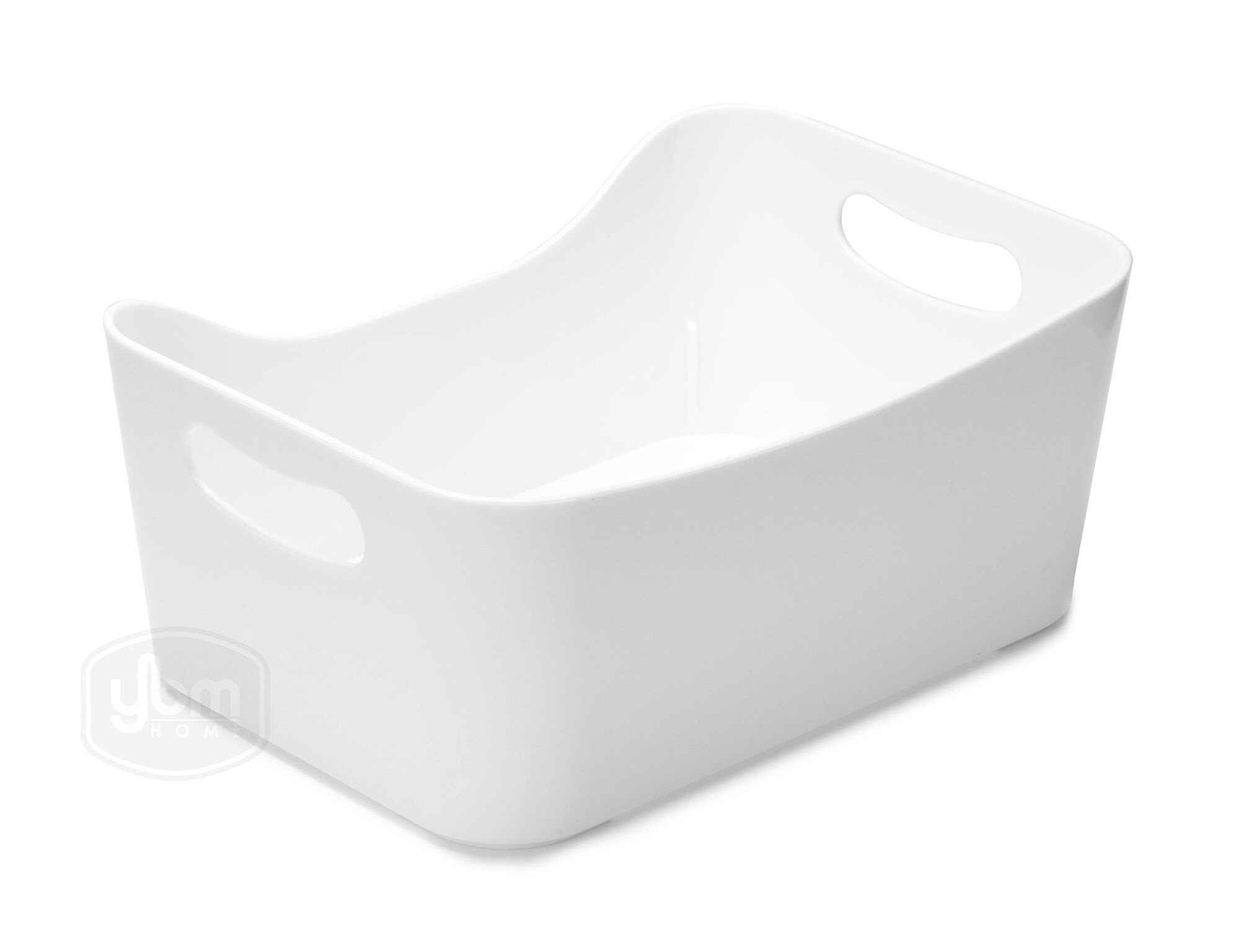 YBM HOME Open Bin Storage Basket - Medium White Organizer for Kitchen Pantry, Bathroom Vanity & Laundry Room - Perfect for Health & Beauty Product Organization (2153) - Ideal for Home, Office & Dorm Storage Solutions
