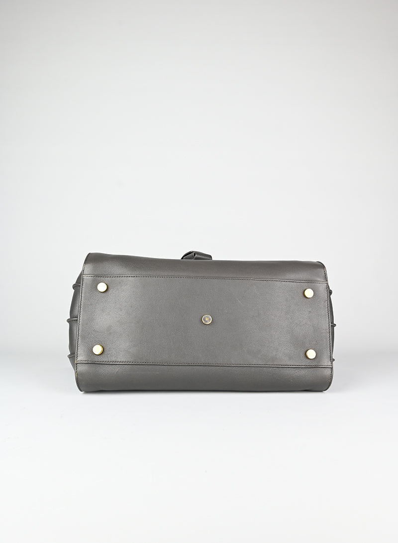 Saint Laurent Sac de Jour Medium Grey Leather Handbag - Luxury Tote Bag for Women, Work & Travel