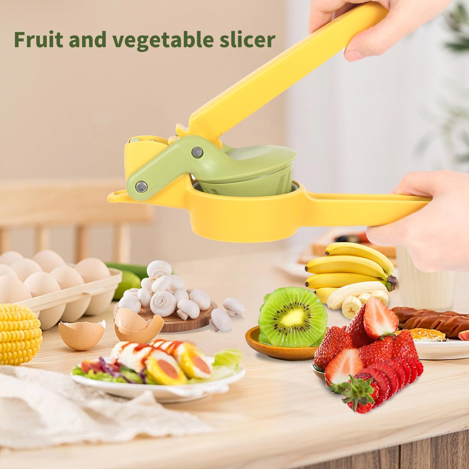 Stainless Steel Fruit & Vegetable Slicer - Multi-Purpose Banana, Kiwi, Strawberry, Mushroom & Egg Cutter for Fresh Platter Making | Perfect for Salads, Smoothie Bowls & Party Food Prep