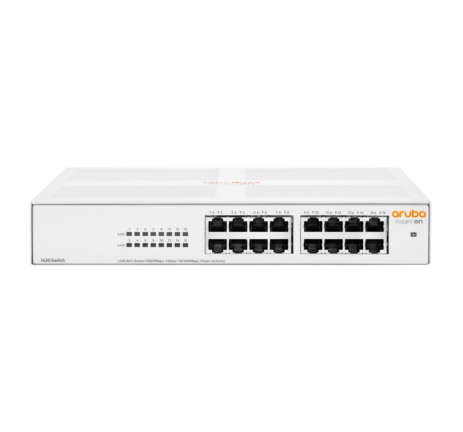 Aruba Instant On 1430 16G Unmanaged L2 Gigabit Ethernet Switch (10/100/1000) 1U White R8R47A - Ideal for Small Business Networks & Home Office Setup