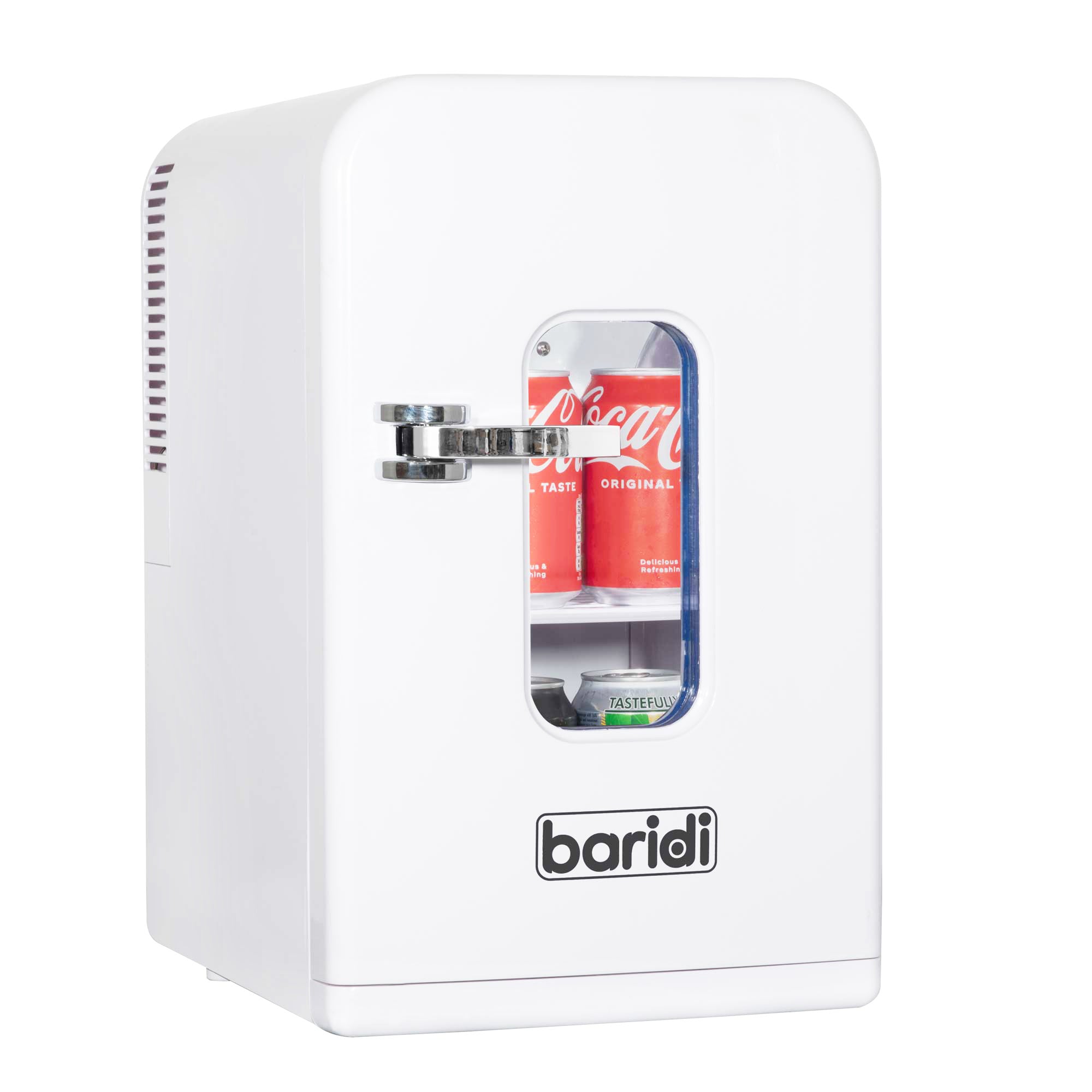 Baridi 15L Mini Fridge Cooler - 12V/230V Portable Compact Refrigerator for Makeup Skincare, Car Travel, Bedroom Dorm, Camping & Office - Energy Efficient White Mini Fridge (Model DH94) - Perfect for Cosmetics, Drinks, Snacks & Small Item Storage