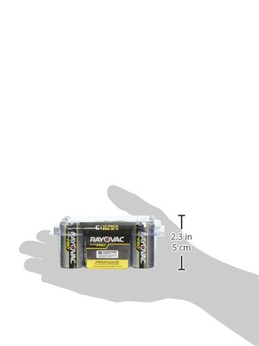 Rayovac C Batteries 12-Pack - Ultra Pro High-Performance C Cell Batteries for Flashlights, Toys, Clocks & Electronic Devices - Long-Lasting Power Supply