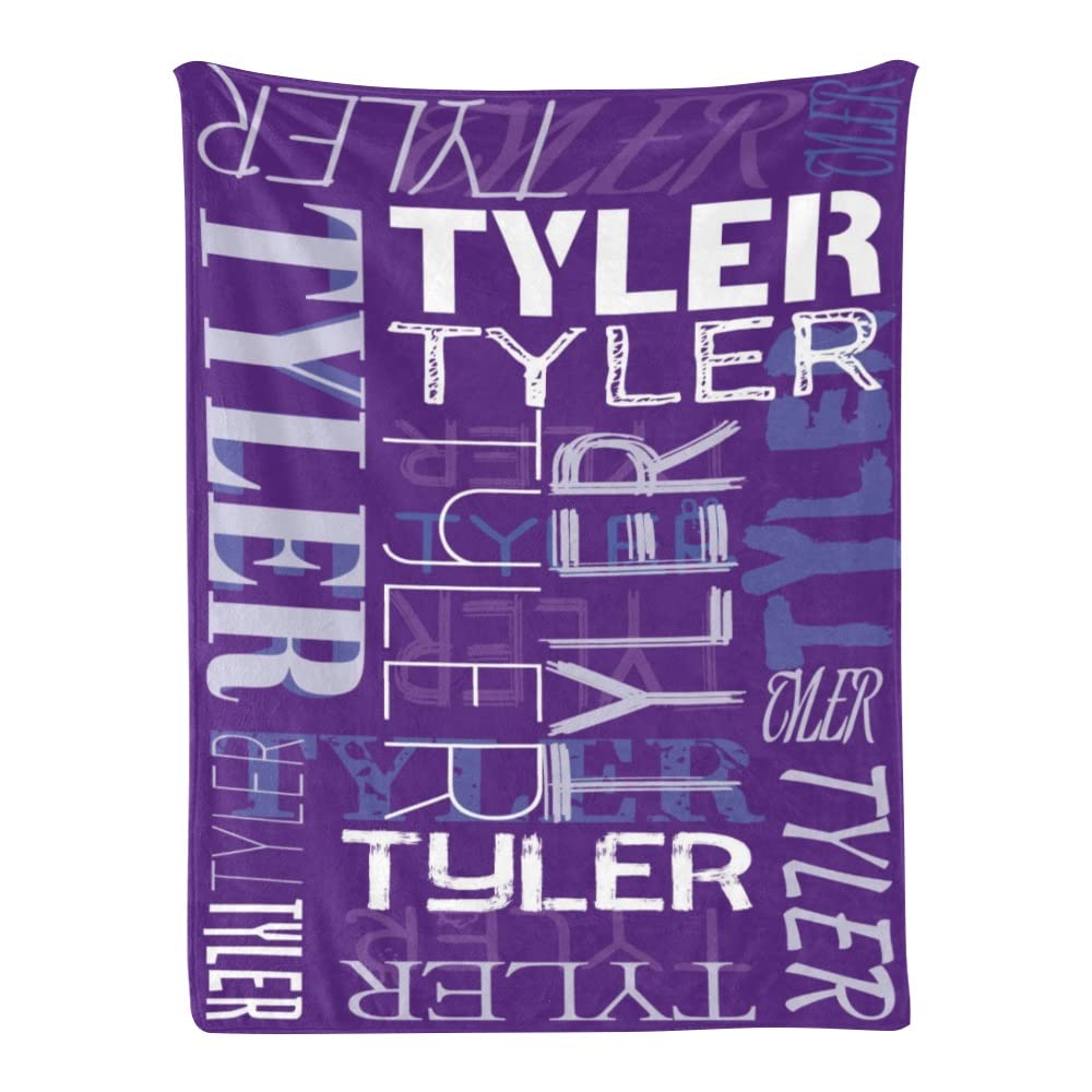 Dr.TOUGH Personalized Name Blanket - Customized Fleece Throw with Embroidery for Adults & Kids (60×80