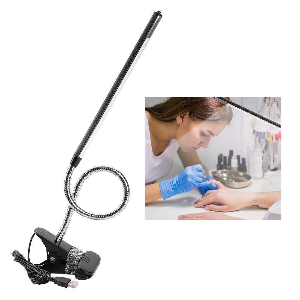 Dimmable LED Desk Lamp with USB Power - Flexible Clip-On Reading Light for Books, Jewelry Repair, Tattoo & Makeup | Eye-Caring Study Lamp for Office, Bedroom & Beauty Salon