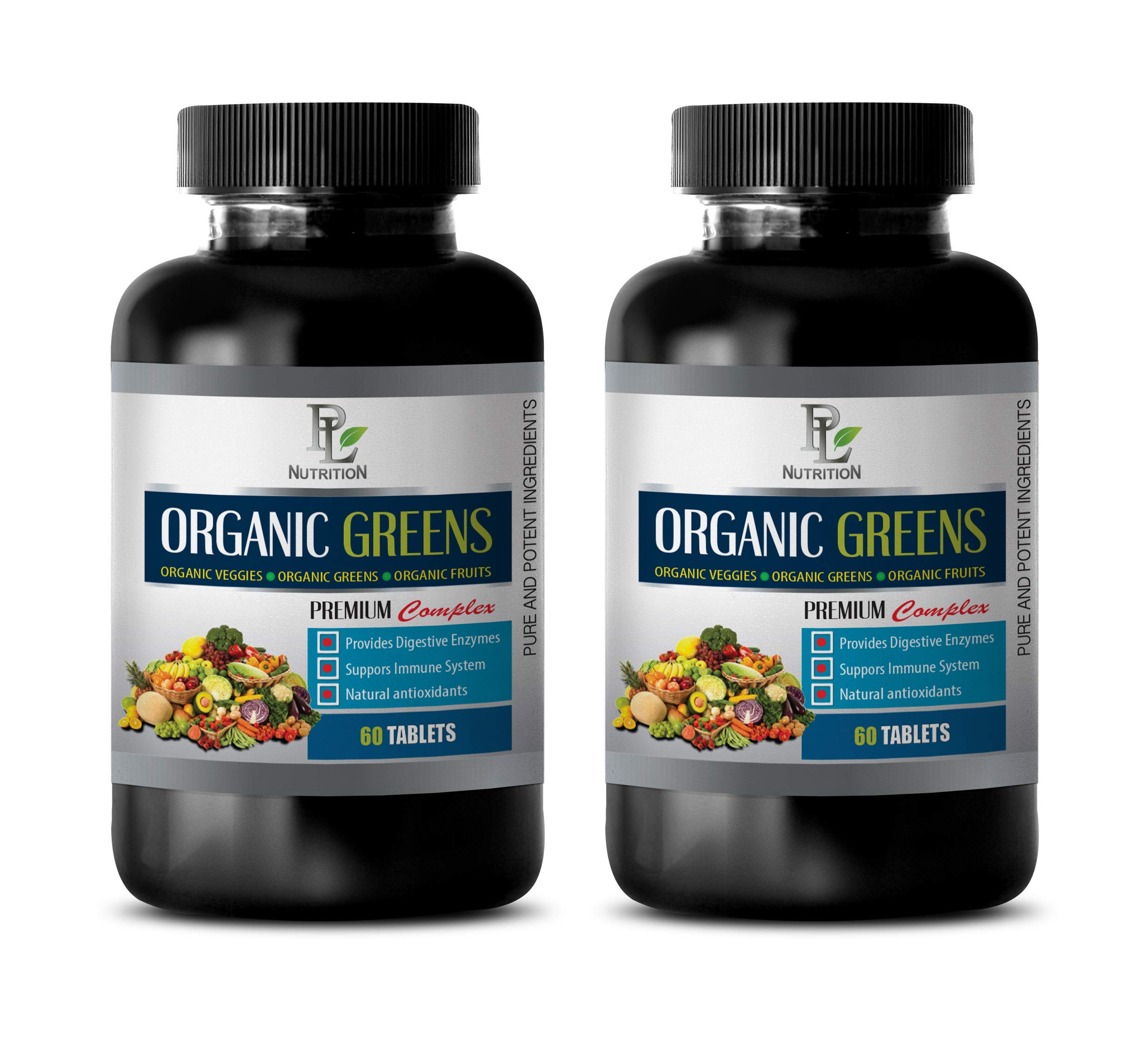 Premium Organic Greens Complex for Women - Immune System Boosting Vitamins with Strawberry Flavor - 120 Tablets (2 Bottles) - Daily Wellness Support & Energy Boost for Active Lifestyles