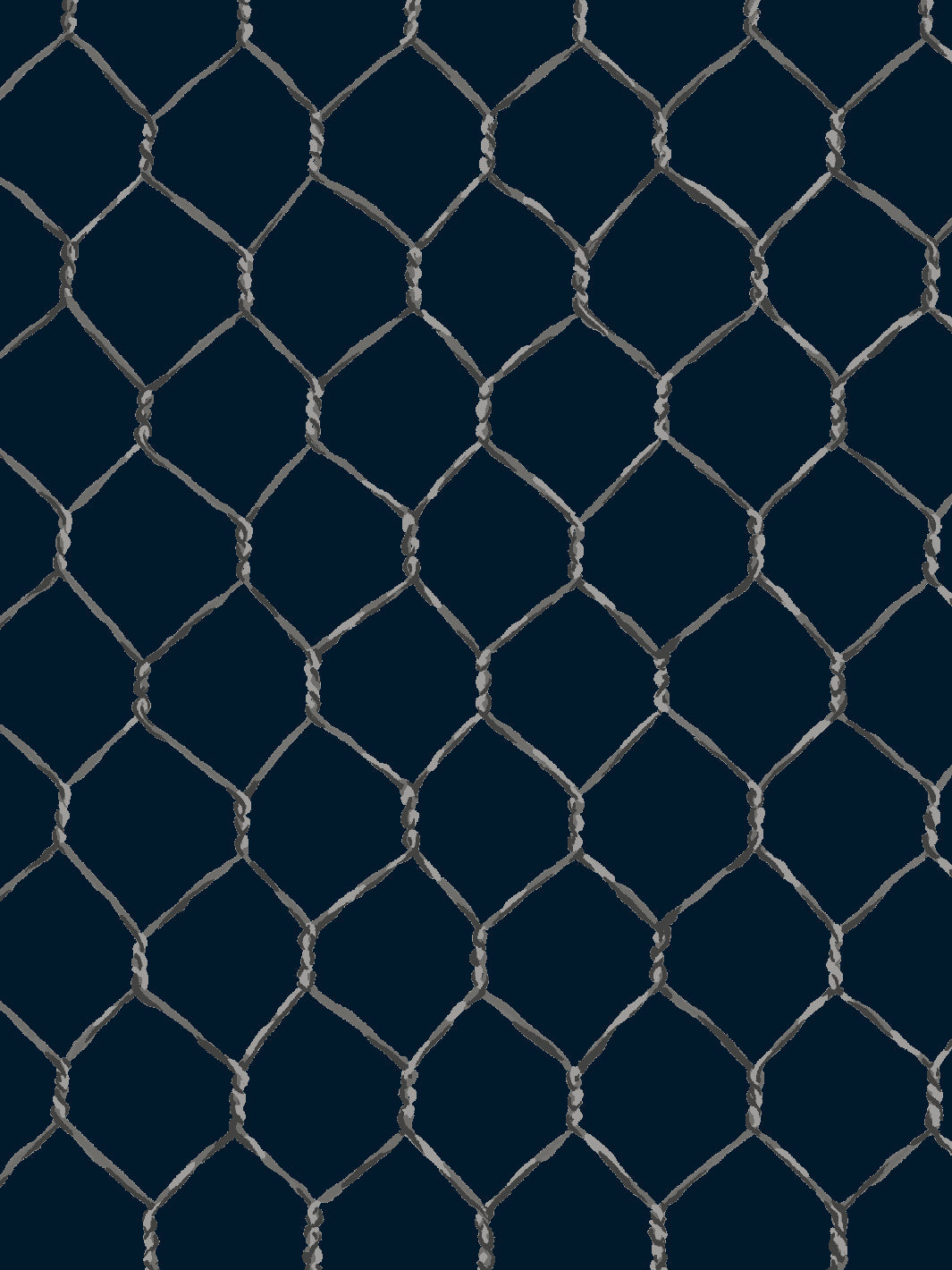 Evelyn's Chicken Wire Wallpaper by Sarah Jessica Parker - Navy Blue Metallic Peel and Stick Wallpaper for Farmhouse, Kitchen & Bathroom Decor