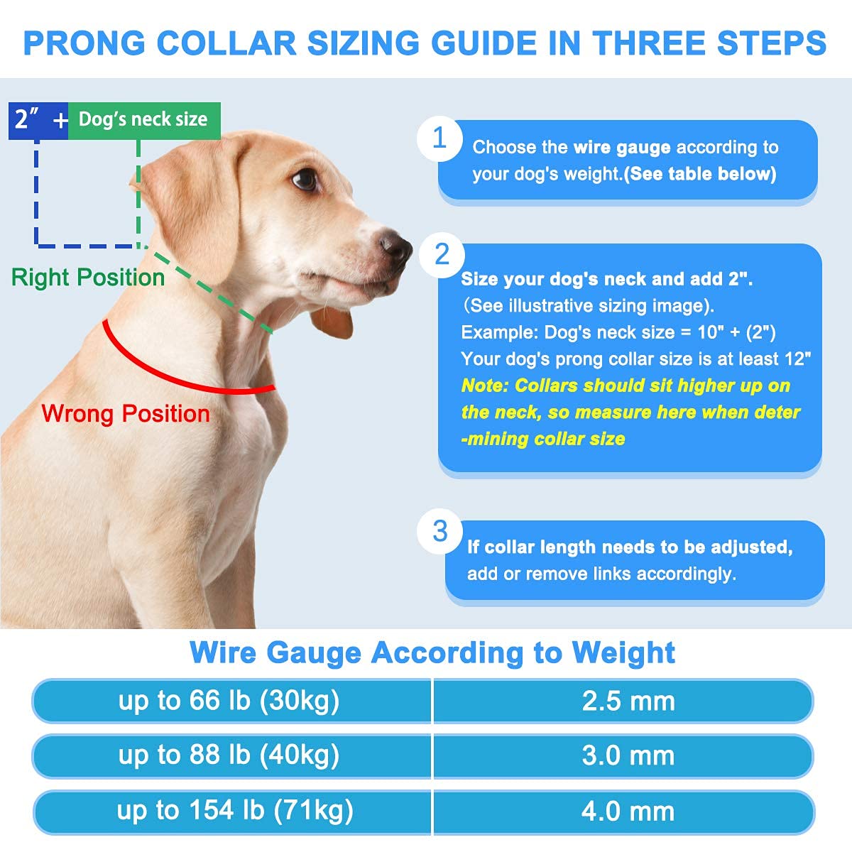 No Pull Dog Prong Collar for Small Medium Large Dogs - Adjustable Pinch Collar with Quick Release Buckle, Safety Clip & Rubber Tips - Training Collar for Walking, Obedience & Behavior Correction (Medium)