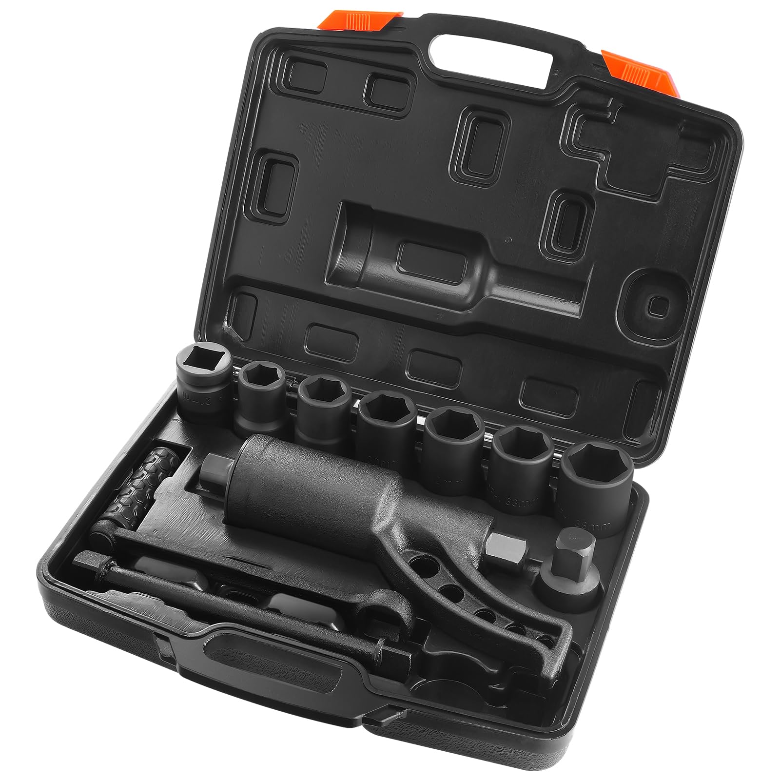 VEVOR 1 Inch Drive Torque Multiplier Wrench Set - Heavy Duty 1:64 Ratio, 6,800N.m Lug Nut Remover with 8 Sockets (24-38mm) & Storage Case - Perfect for Truck, RV, and Heavy Equipment Maintenance