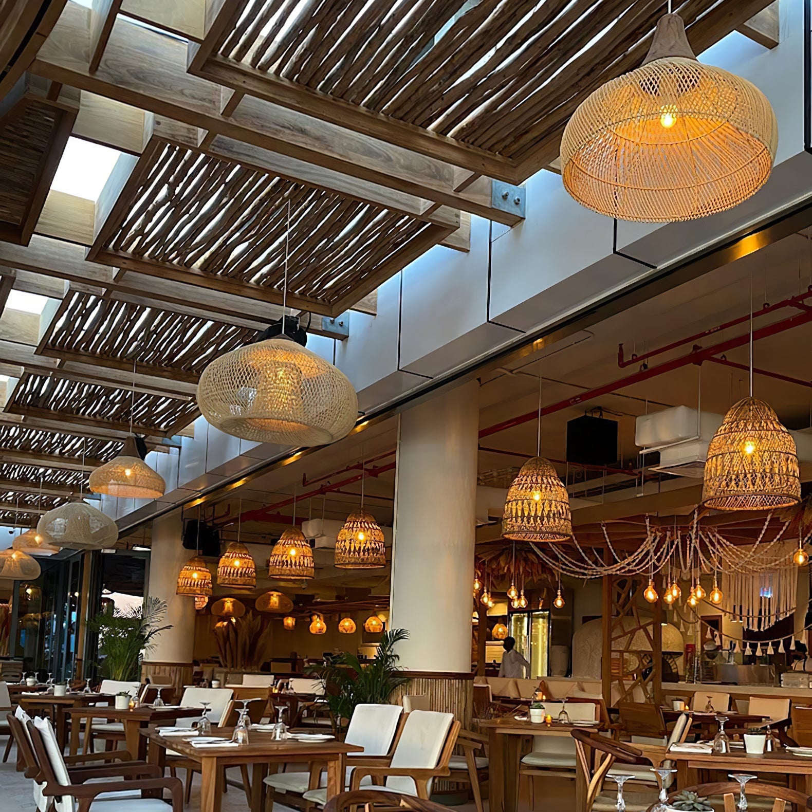 Handwoven Rattan Pendant Light - Natural Boho Ceiling Lamp for Living Room, Bedroom, or Porch Decor