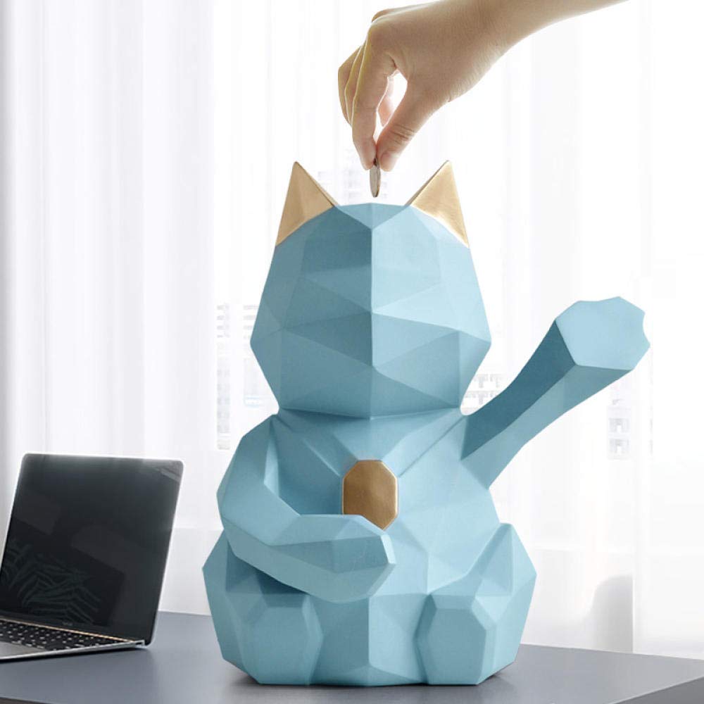 Handcrafted Cat Sculpture Figurine - Decorative Piggy Bank for Kids, Unique Home Decor & Coin Box | Perfect for Gifts, Bedroom Decor, and Savings