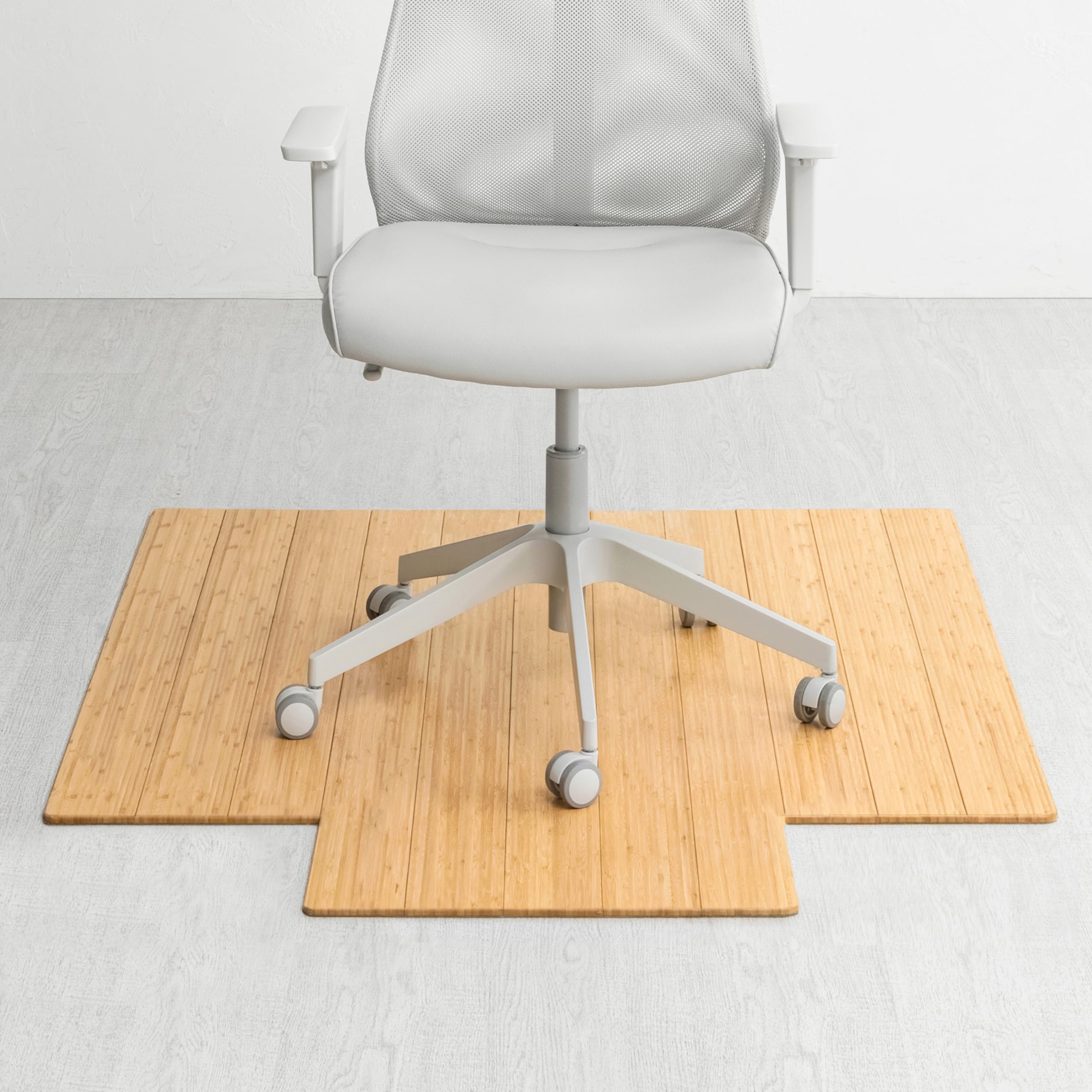 Premium Bamboo Chair Mat for Hardwood Floors – 8mm Thick, Anti-Slip & Heavy Duty – Office & Home Floor Protector for Desks, Workstations & Rolling Chairs – Ideal for Hardwood, Laminate & Tile Floors