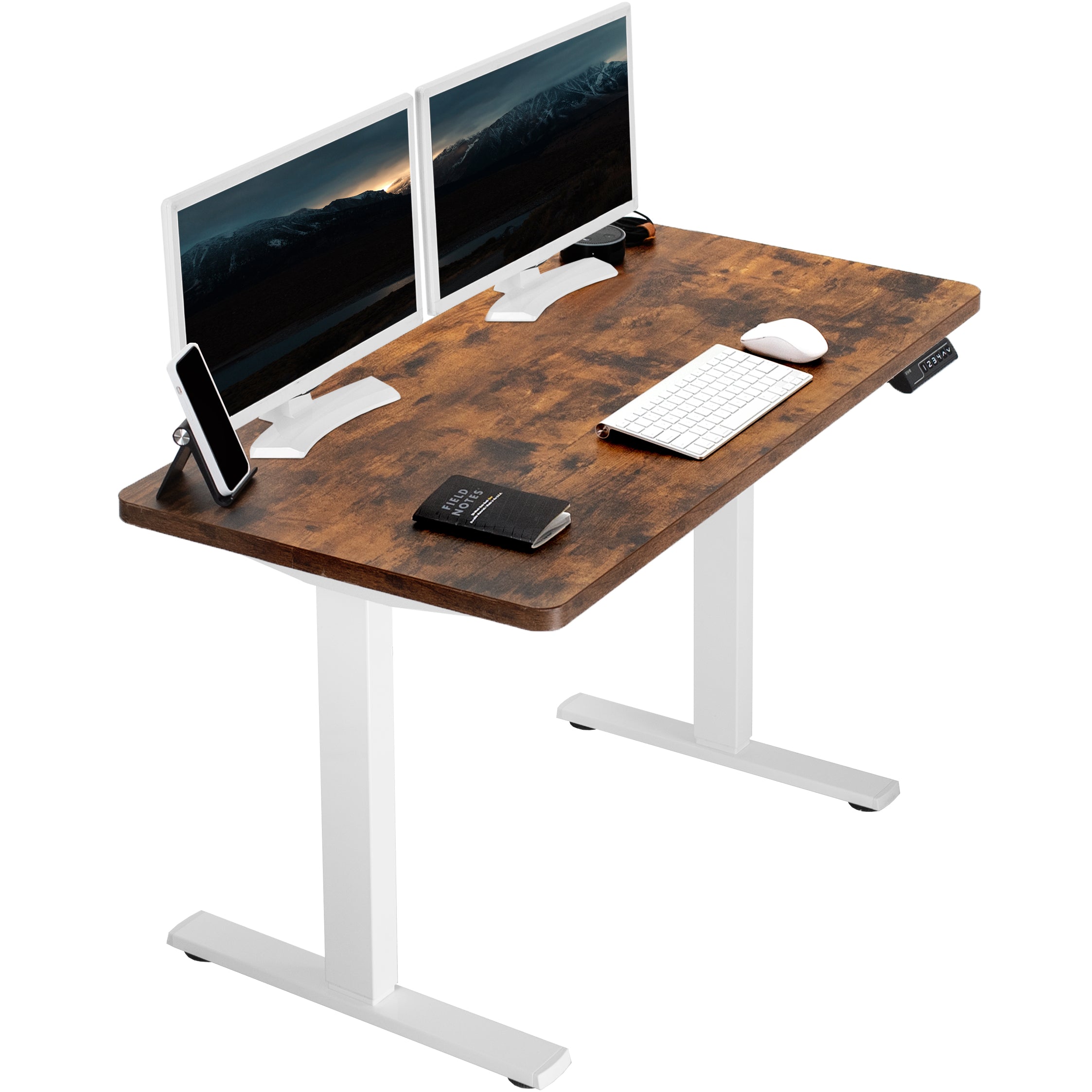 1B Solid Top Series Single Motor Electric Standing Desk with Push Button Memory Controller - Perfect for Home Office, Gaming & Workspace Ergonomics