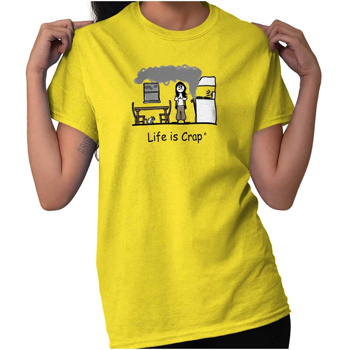 Funny Burnt Oven Cooking Baking Graphic T-Shirt for Women - Daisy Design | Perfect for Chefs, Bakers & Food Lovers